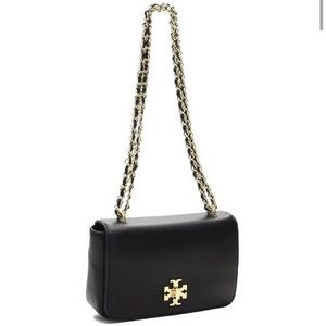 Tory Burch Leather Mercer Adjustable Shoulder And Crossbody Bag with Gold Accent